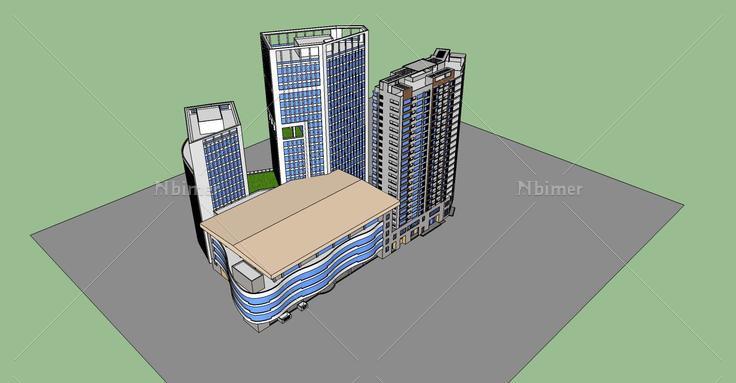 现代商业综合体(74402)su模型下载