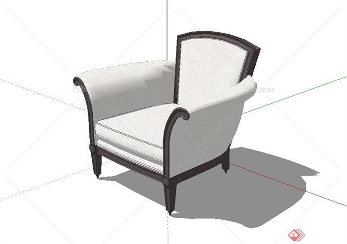 某现代简约风格沙发椅设计SU模型[原创]