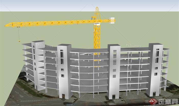 某大楼建筑框架设计SU模型