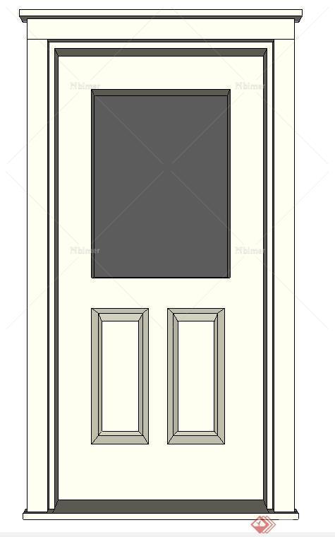 一道室内门设计SU模型2