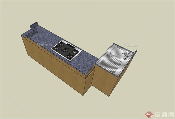 某室内厨房设施设计su模型