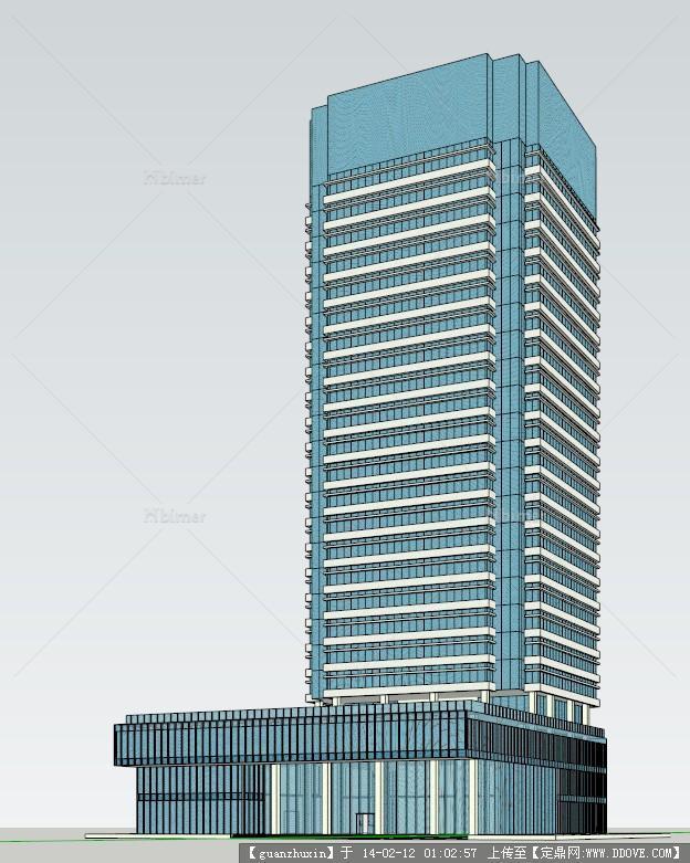 现代风格高层精品SU模型办公楼