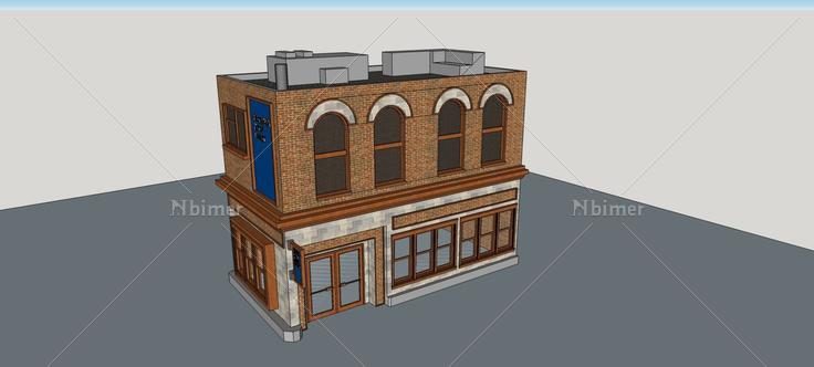 欧式小商业楼(77841)su模型下载