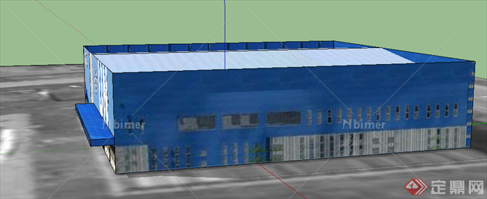 某现代风格展览馆建筑设计SU模型素材6