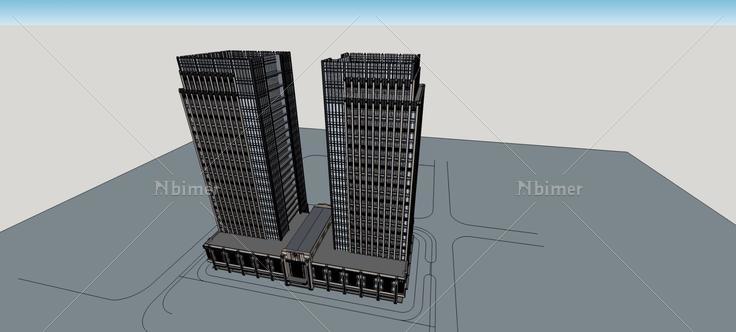 新古典风格商业办公楼(75921)su模型下载