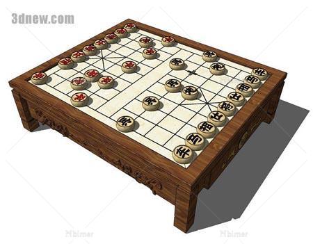 象棋桌 象棋sketchup模型