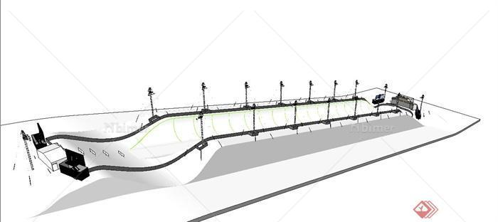 现代某滑板场建筑设计SU模型