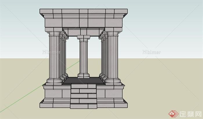 某欧式罗马柱廊架SU模型