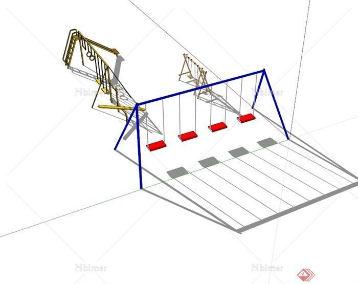 某儿童游乐设施秋千设计su模型[原创]