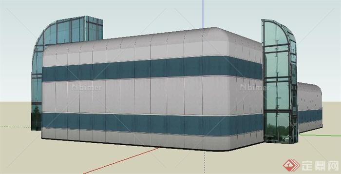 现代谷歌大厦办公楼建筑设计su模型