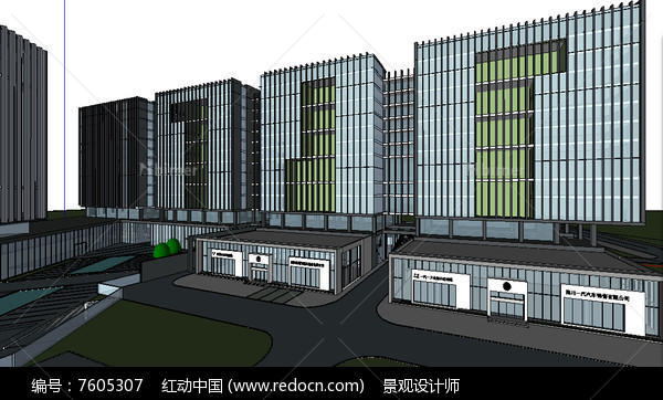 高层办公楼建筑草图大师SU模型