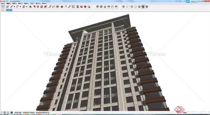 某现代风格住宅建筑设计方案SU模型2