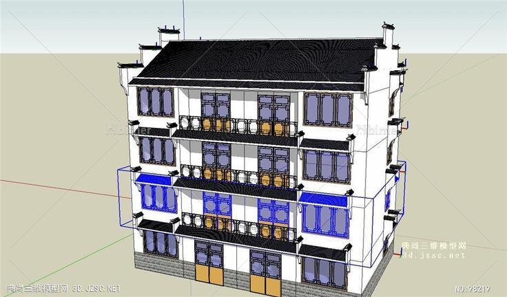 现代建筑商业住宅楼模型