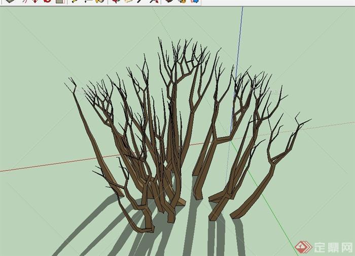 经典干枯植物设计SU模型[原创]