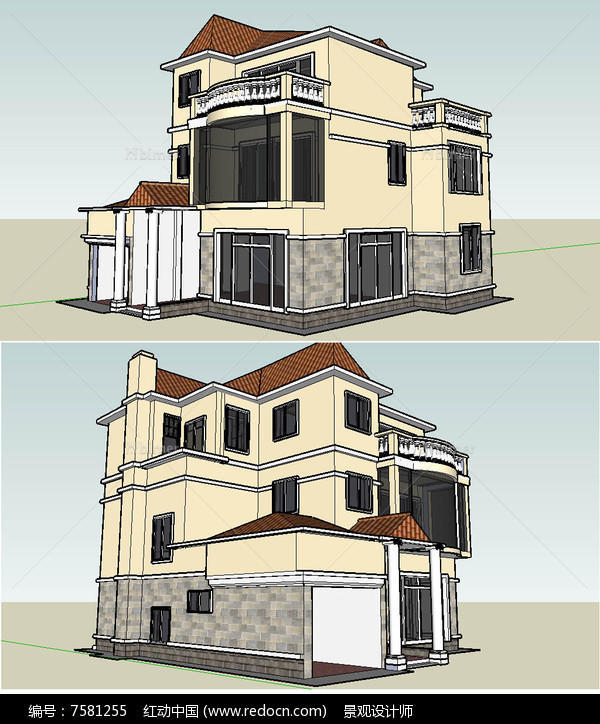 现代建筑草图大师SU模型