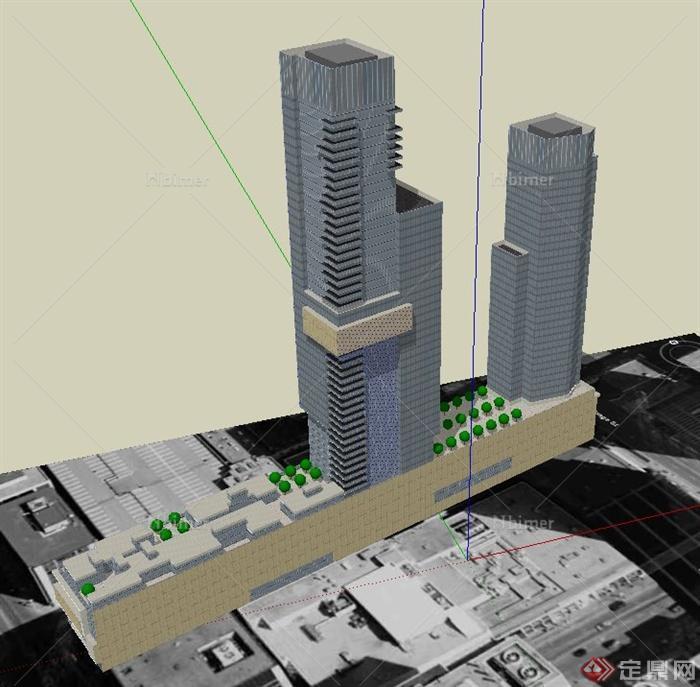 某栋购物中心建筑设计SU模型