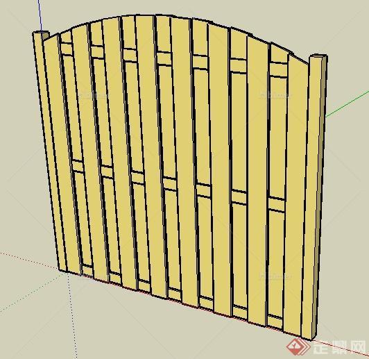 某景观木制花园篱笆SU模型