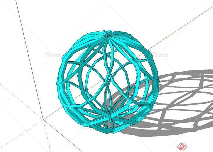 某现代风格球形状小品设计su模型[原创]