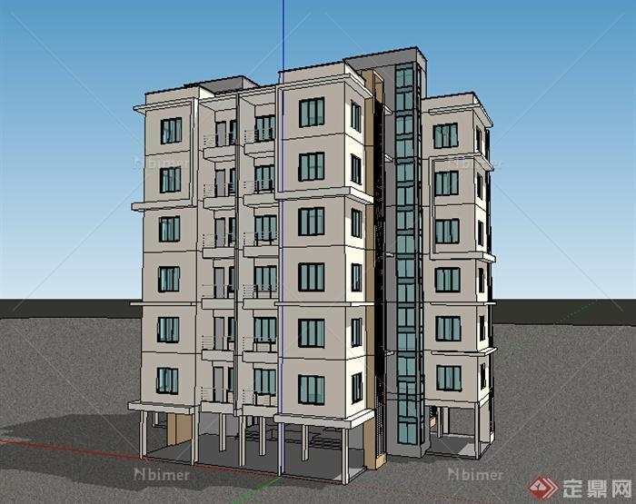 某多层住宅楼设计SU模型参考