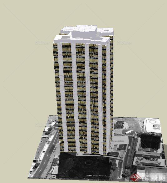 现代某电子产品公司大楼建筑设计SU模型