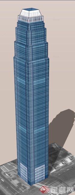 香港国际金融中心建筑设计SU模型