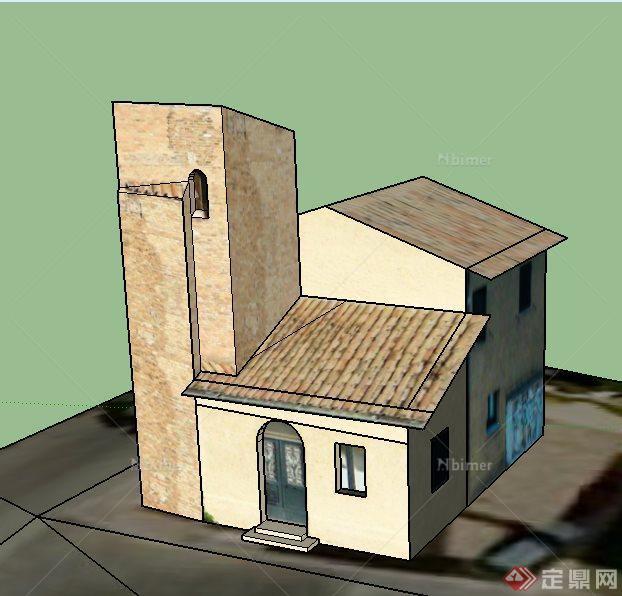 一座乡村住宅建筑设计SU模型