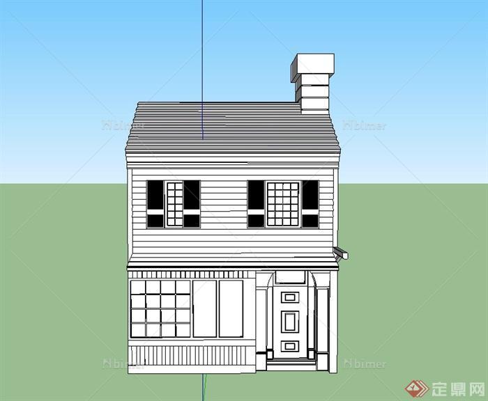 某乡村两层住宅建筑设计SU模型