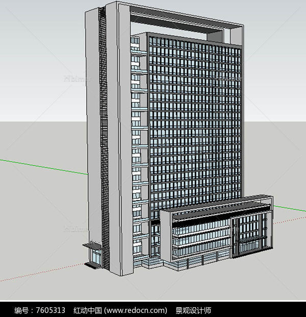 廊坊办公楼建筑草图大师SU模型