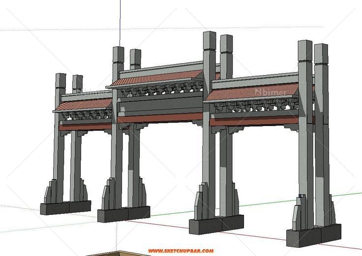 古建牌坊模型