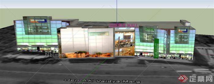 某现代购物中心商业建筑设计方案su模型