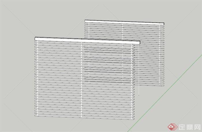 两扇百叶窗设计SU模型
