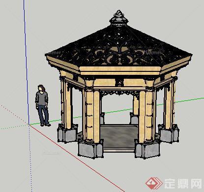 园林景观之欧式景观亭设计su模型9