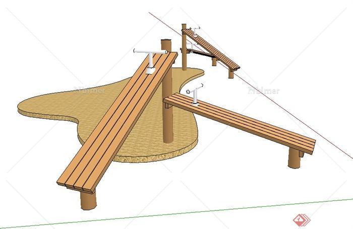 木质儿童游乐设施设计SU模型