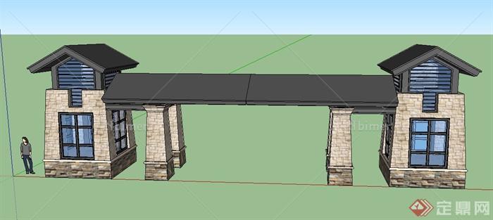 某入口门廊设计SU模型[原创]
