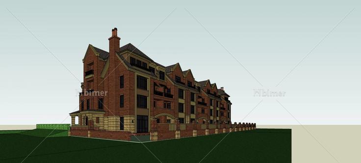 英式联排别墅(75804)su模型下载