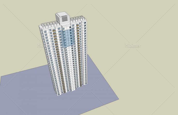 现代高层住宅楼(44182)su模型下载