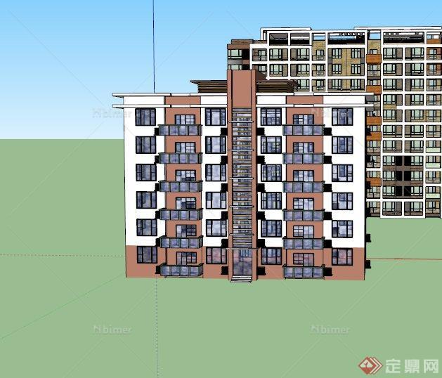 10款不同的住宅建筑楼设计SU模型