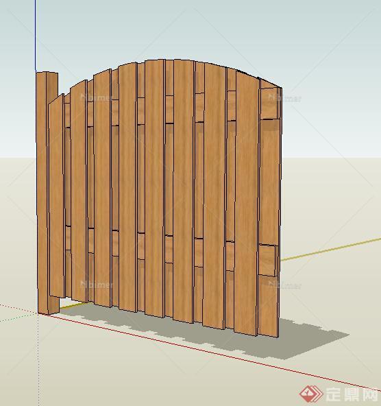 园林景观之木栏杆设计su模型