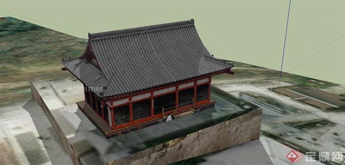 某古典中式风格寺庙建筑SU模型设计[原创]