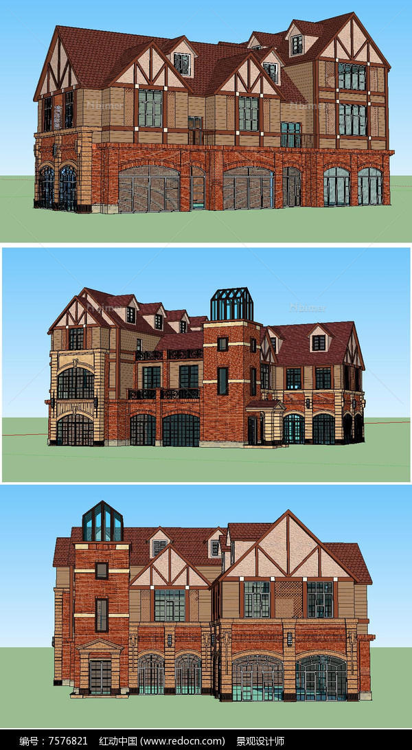 售楼部建筑草图大师SU模型