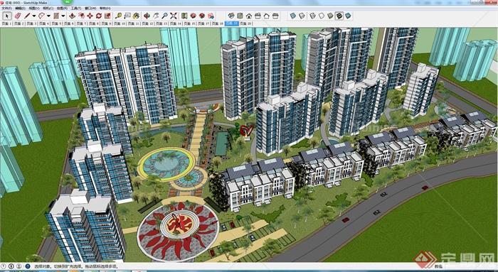某现代住宅小区建筑设计方案SU模型2