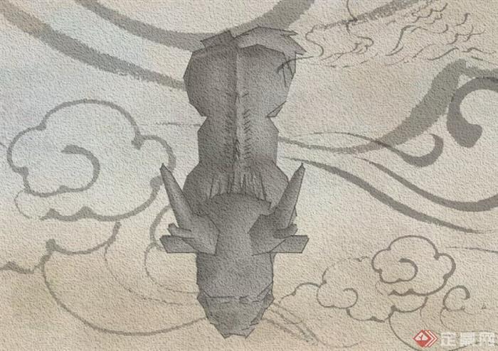 古典中式神兽雕塑设计SU模型[原创]