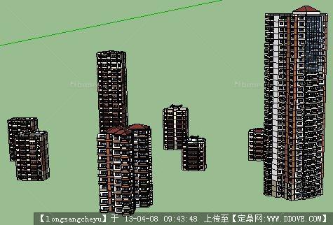 7种住宅楼su模型