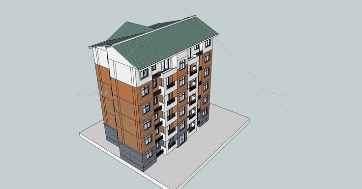 欧式多层住宅楼(80186)su模型下载