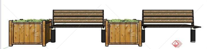 花箱座椅组合SU（草图大师）模型