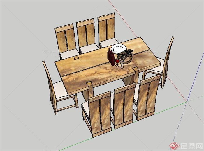 独特木质桌椅设计su模型