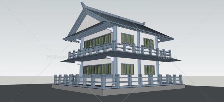 中式多层建筑(44460)su模型下载