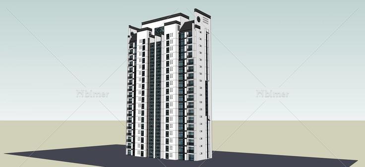 中式高层住宅(57840)su模型下载