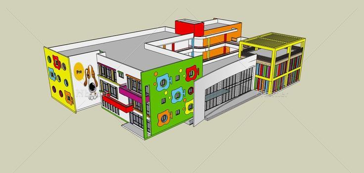 现代风格幼儿园(81119)su模型下载
