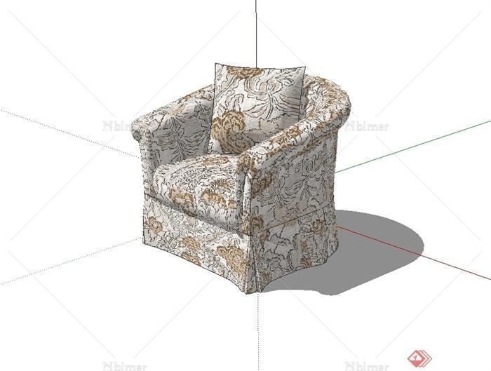 现代风格室内详细沙发椅设计SU模型[原创]